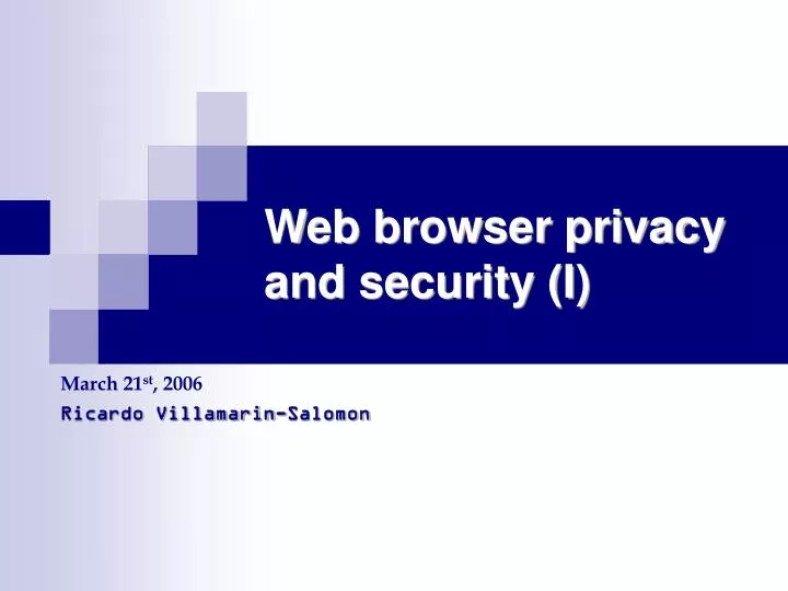 web browser privacy and security i