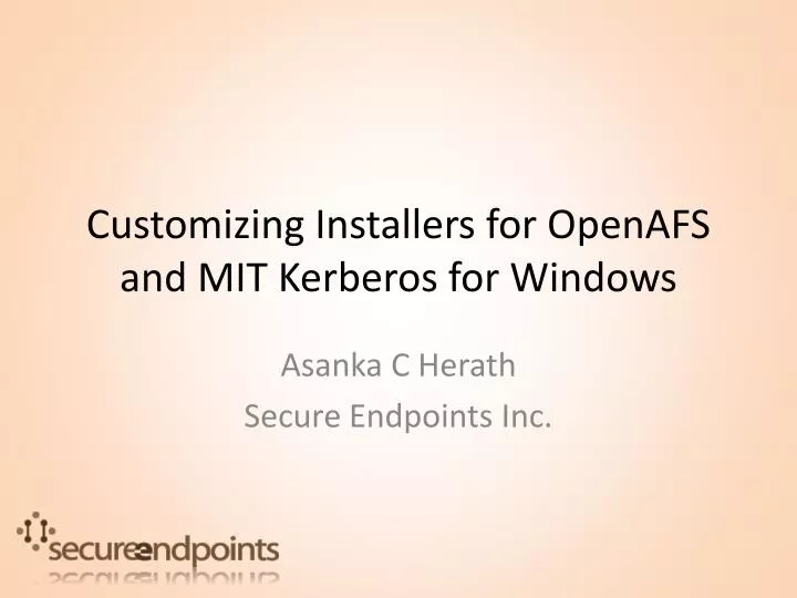 customizing installers for openafs and mit kerberos for windows