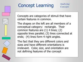 Concept Learning