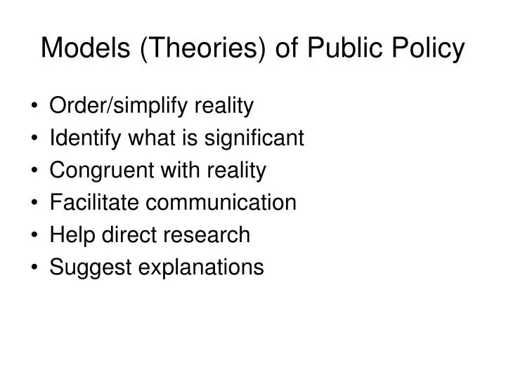 models theories of public policy