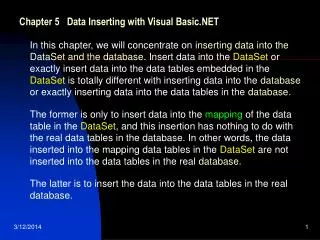 Chapter 5 Data Inserting with Visual Basic.NET