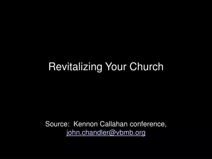 revitalizing your church