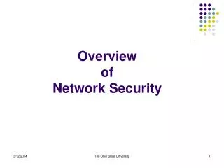 Overview of Network Security
