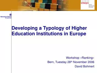 Developing a Typology of Higher Education Institutions in Europe