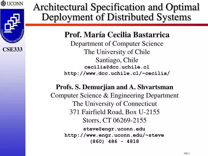 architectural specification and optimal deployment of distributed systems