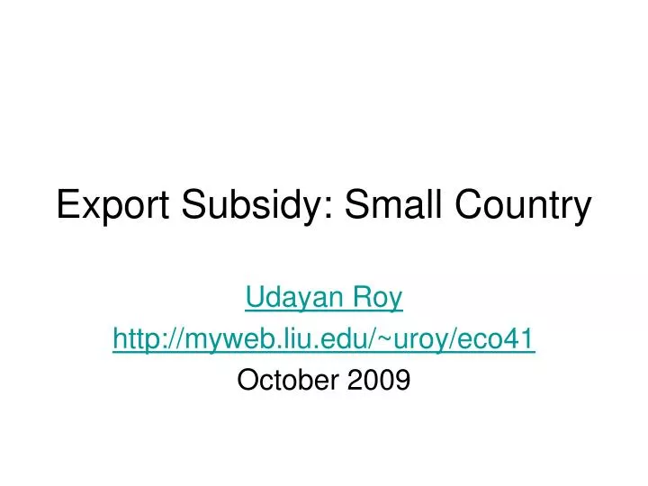 export subsidy small country