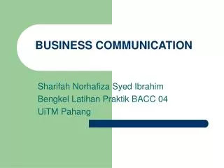 BUSINESS COMMUNICATION