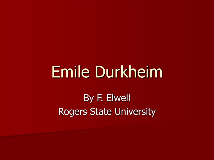 emile durkheim