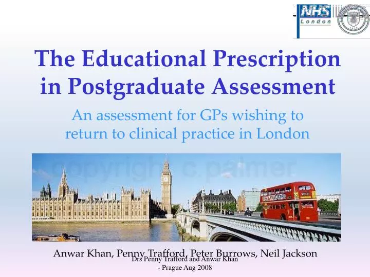 the educational prescription in postgraduate assessment