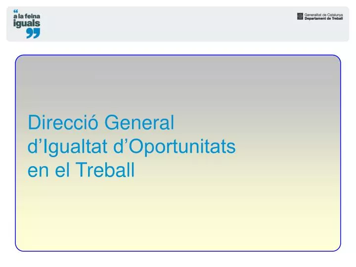 direcci general d igualtat d oportunitats en el treball