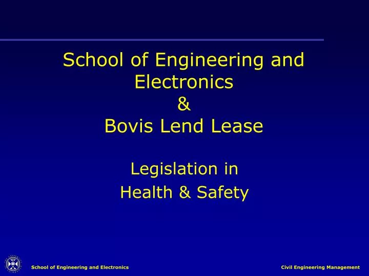 school of engineering and electronics bovis lend lease