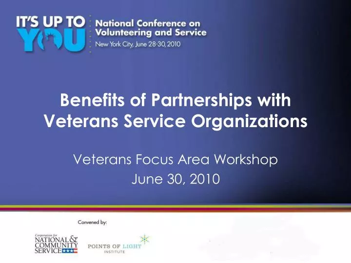 benefits of partnerships with veterans service organizations
