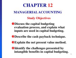CHAPTER 12 MANAGERIAL ACCOUNTING