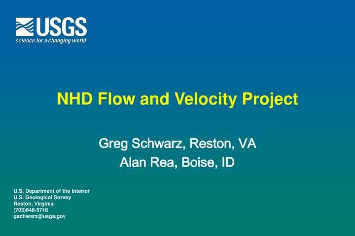 nhd flow and velocity project