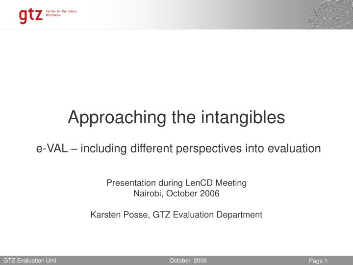 approaching the intangibles e val including different perspectives into evaluation