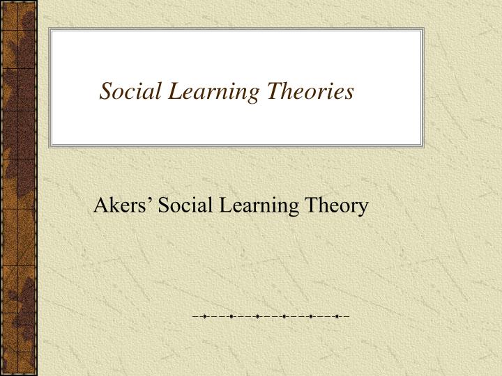 social learning theories