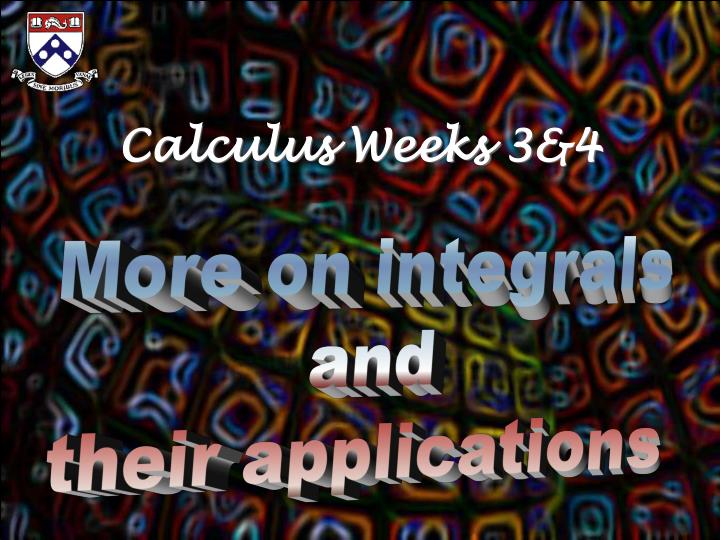 calculus weeks 3 4
