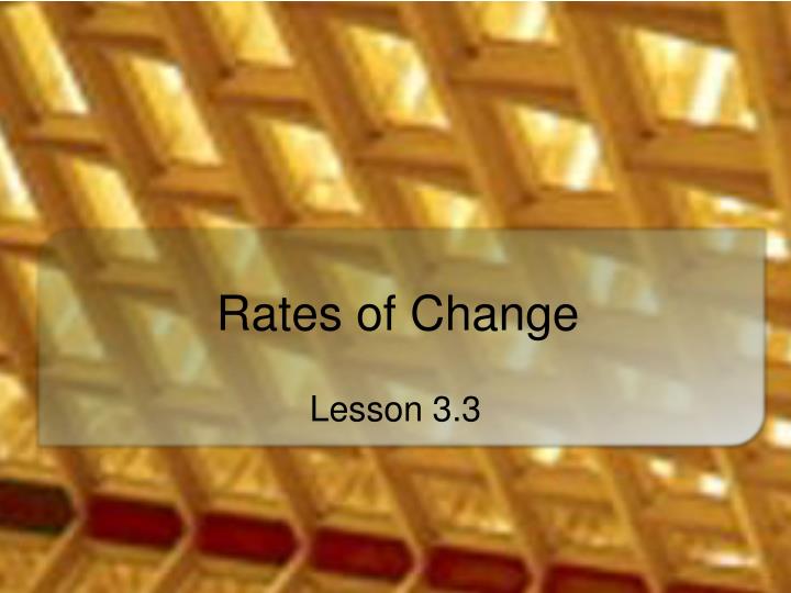 rates of change