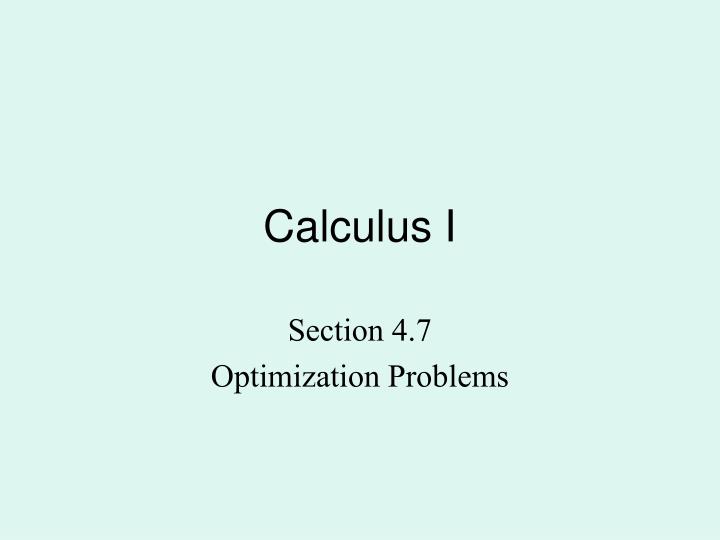 calculus i