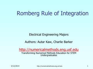 Romberg Rule of Integration