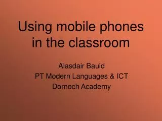 Using mobile phones in the classroom