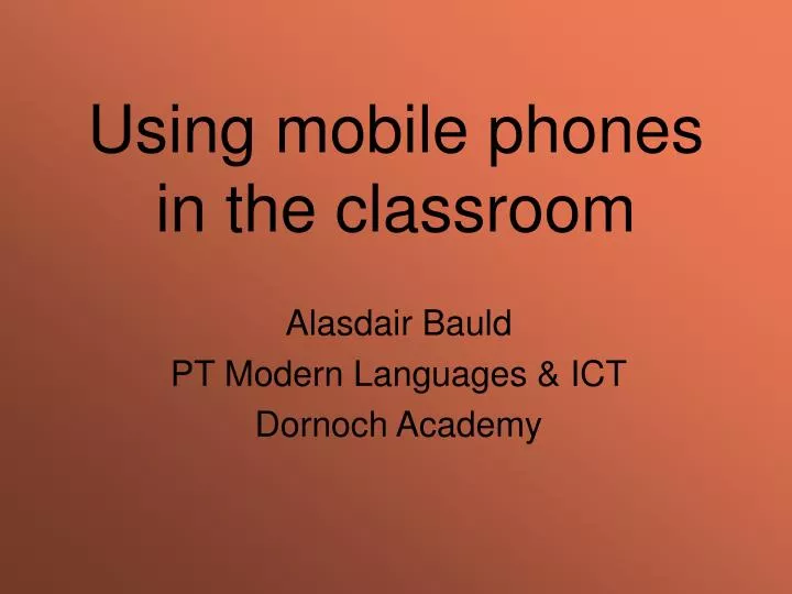 using mobile phones in the classroom