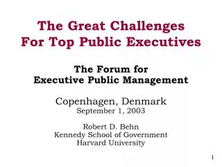 The Great Challenges For Top Public Executives