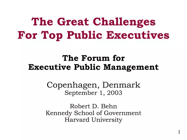 the great challenges for top public executives