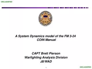 CAPT Brett Pierson Warfighting Analysis Division J8/WAD