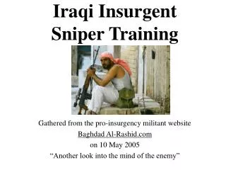 Iraqi Insurgent Sniper Training