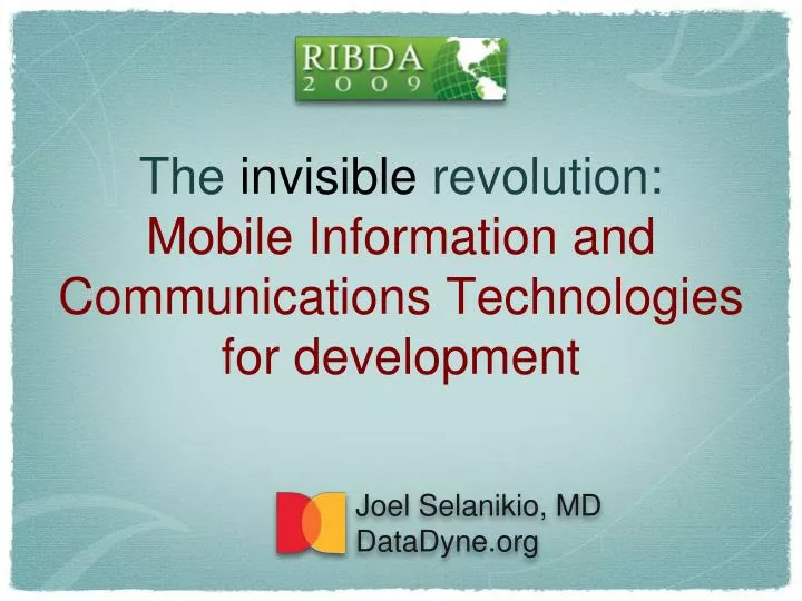 the invisible revolution mobile information and communications technologies for development