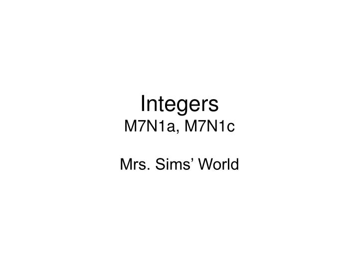 integers m7n1a m7n1c
