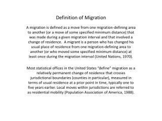 Definition of Migration