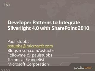 Developer Patterns to Integrate Silverlight 4.0 with SharePoint 2010