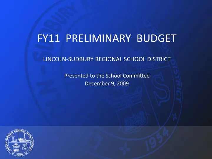fy11 preliminary budget