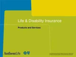 Life &amp; Disability Insurance