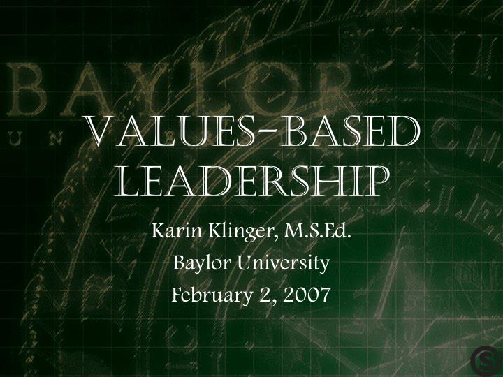 values based leadership