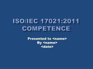 ISO/IEC 17021:2011 Competence
