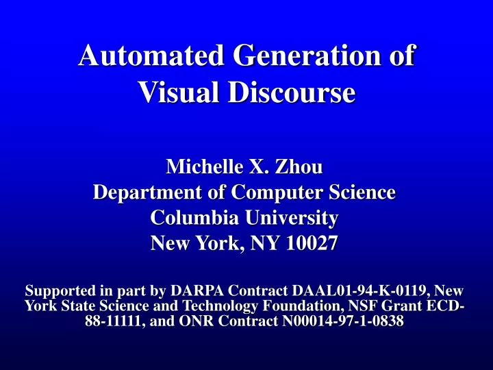 automated generation of visual discourse