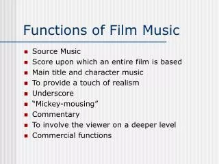 Functions of Film Music