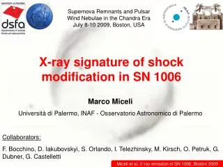 X-ray signature of shock modification in SN 1006