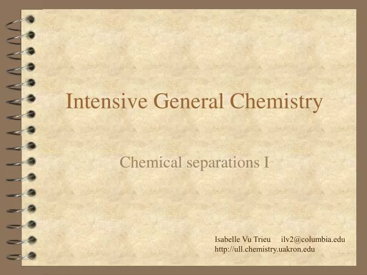 intensive general chemistry
