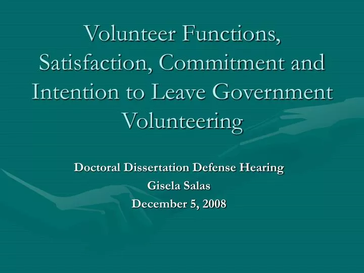 volunteer functions satisfaction commitment and intention to leave government volunteering