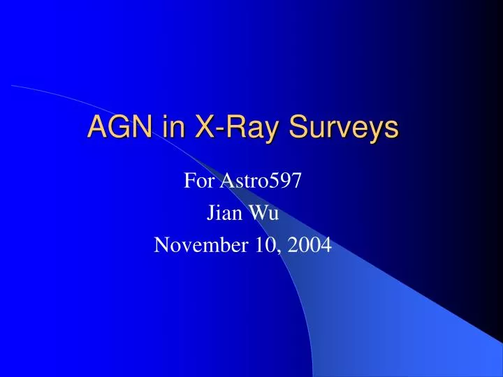 agn in x ray surveys