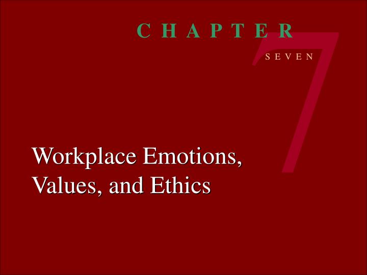 workplace emotions values and ethics