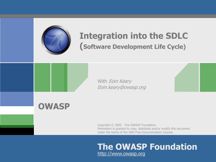 integration into the sdlc software development life cycle