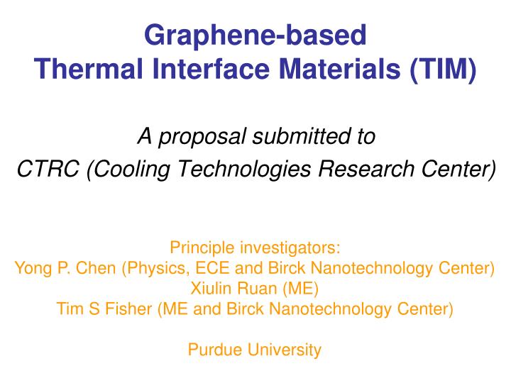 graphene based thermal interface materials tim