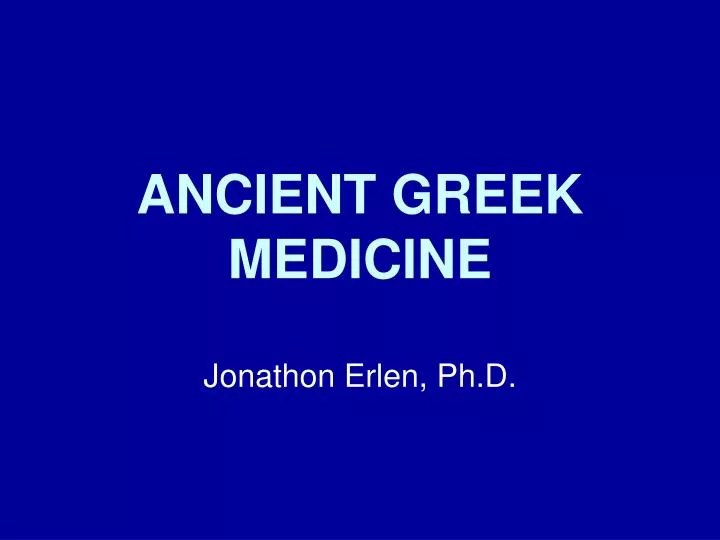 ancient greek medicine