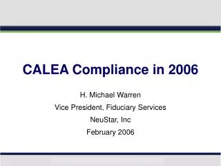 CALEA Compliance in 2006