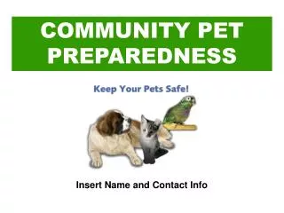 COMMUNITY PET PREPAREDNESS